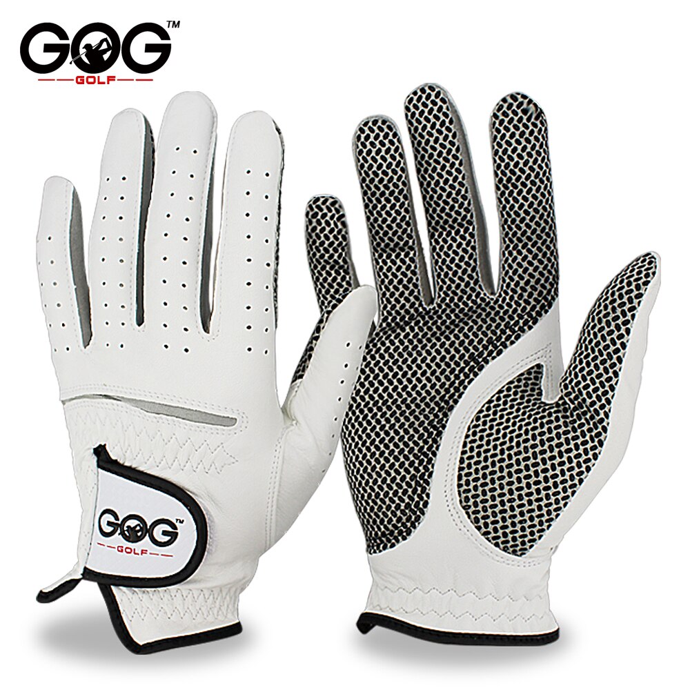 10 Pcs Mens Golf Gloves Left/Right Hands Golfer Branded Packaging White Leather
