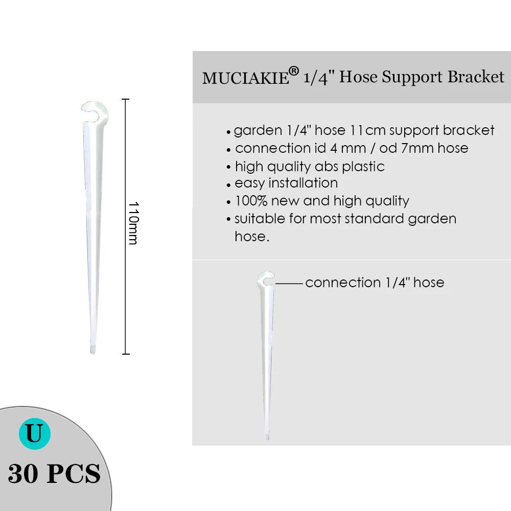 MUCIAKIE Sprinkler Irrigation 1/4 Inch Barb Tee Single Double Barb Barbed Water Pipe Connectors for 4/7mm Hose Garden Fitting