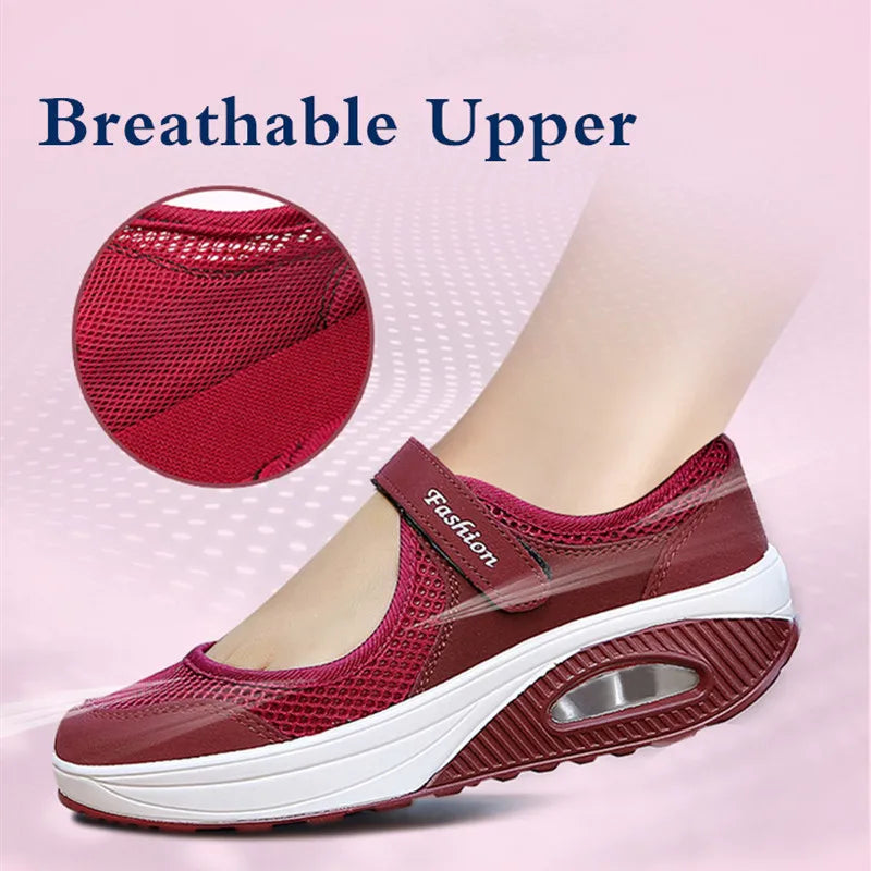 STRONGSHEN Women Flat Platform Shoes Summer Woman Breathable Mesh Casual Shoes Moccasin Zapatos Mujer Ladies Boat Shoes