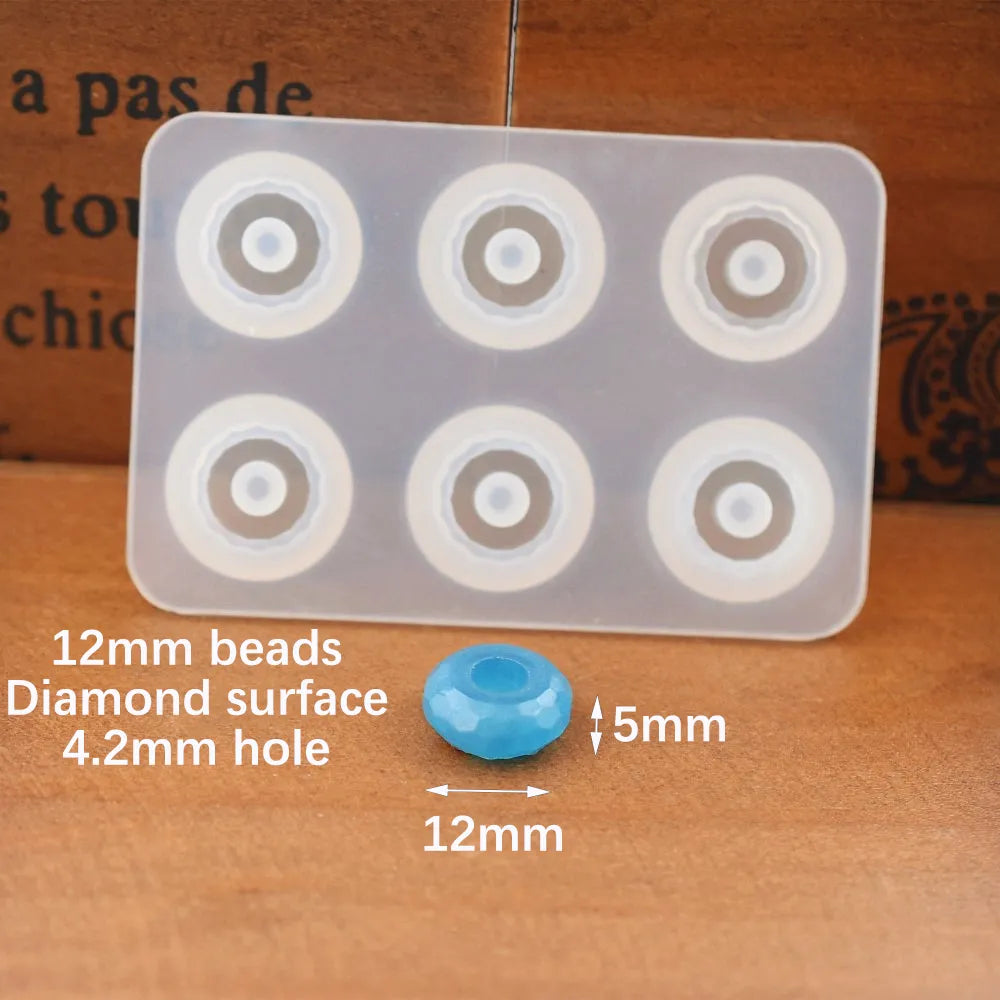SNASAN Silicone Mold for 12mm 16mm Beads With Big Hole Jewelry Making Necklace Bracelet Bead Epoxy Resin Silicone Mould Handmade