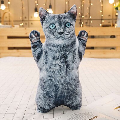 1PCS 50CM 3D Simulation Cat Plush Stuffed Soft Pillow Cute Lifelike Dog Sofa Bedroom Cushion Kids Toys Home Decoration