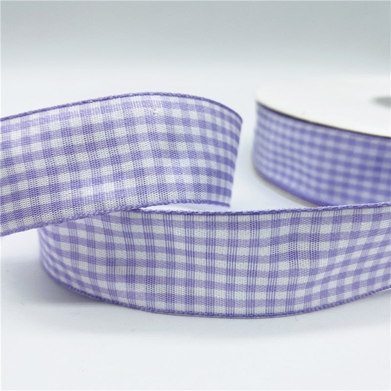 5yards/Lot 25mm Plaid Ribbon Christmas Decor Ribbon for Handmade Design Christmas Decoration DIY