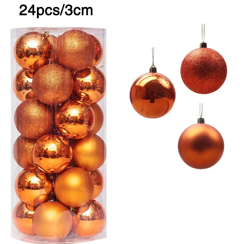 24/36pcs Christmas Balls Christmas Tree Ornament Hanging Pendent Xmas Decoration 2023 Christmas Ornaments Navidad 2024