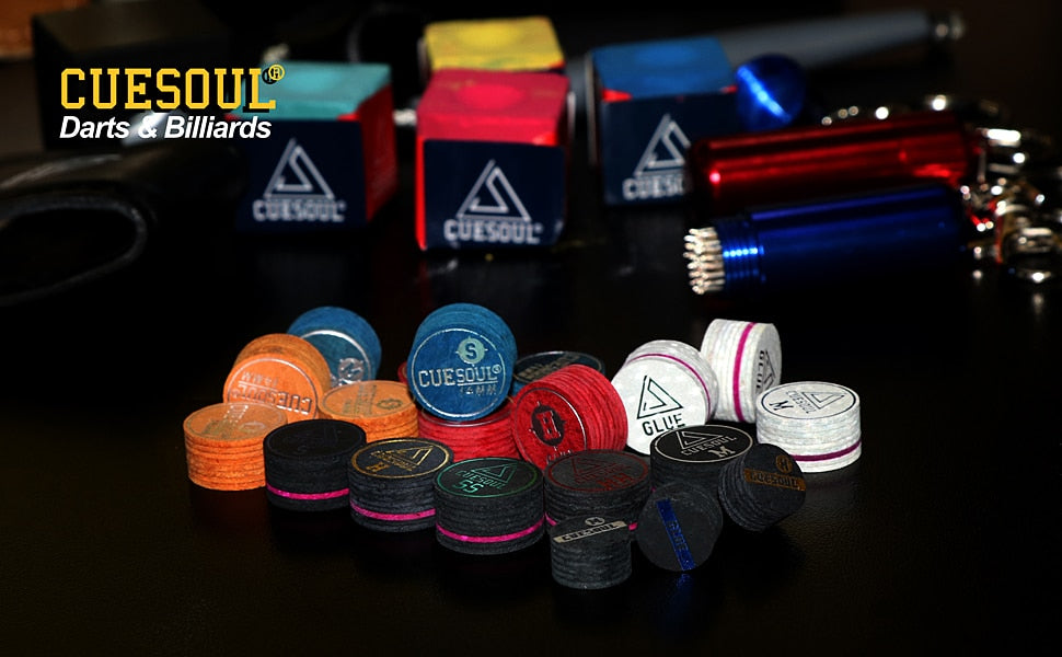 Cuesoul Predator 14mm 3pcs / Pack Pool Cue Tips Yellow/ Red/ Blue (OPTIONAL) 8 Layers Billiards Rod Accessorie-Soft
