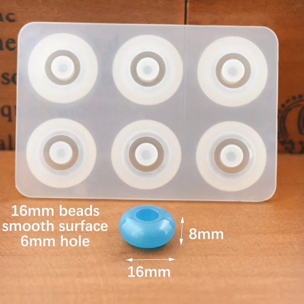 SNASAN Silicone Mold for 12mm 16mm Beads With Big Hole Jewelry Making Necklace Bracelet Bead Epoxy Resin Silicone Mould Handmade