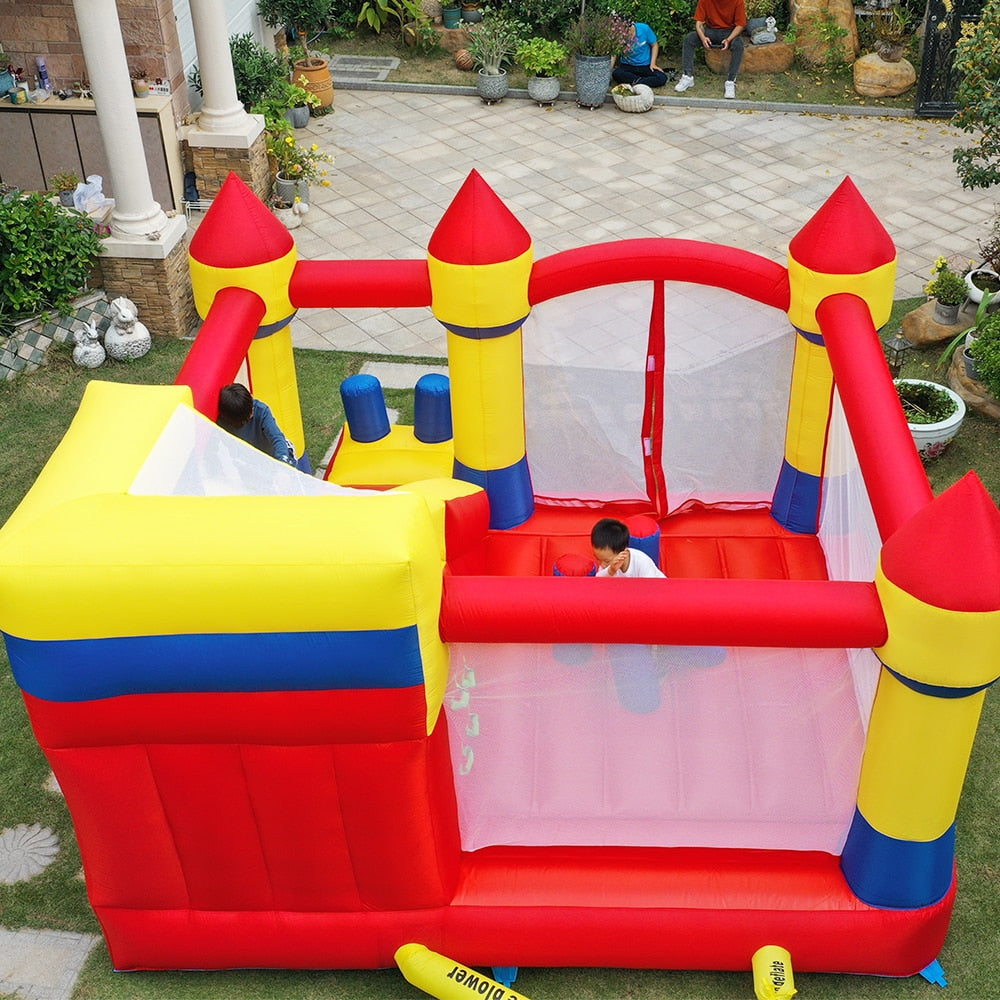 YARD Large Inflatable Bouncer Trampoline With Obstacle Slide 4*3.8*2.5M Outdoors Home Use PVC Oxford Christmas Birthday