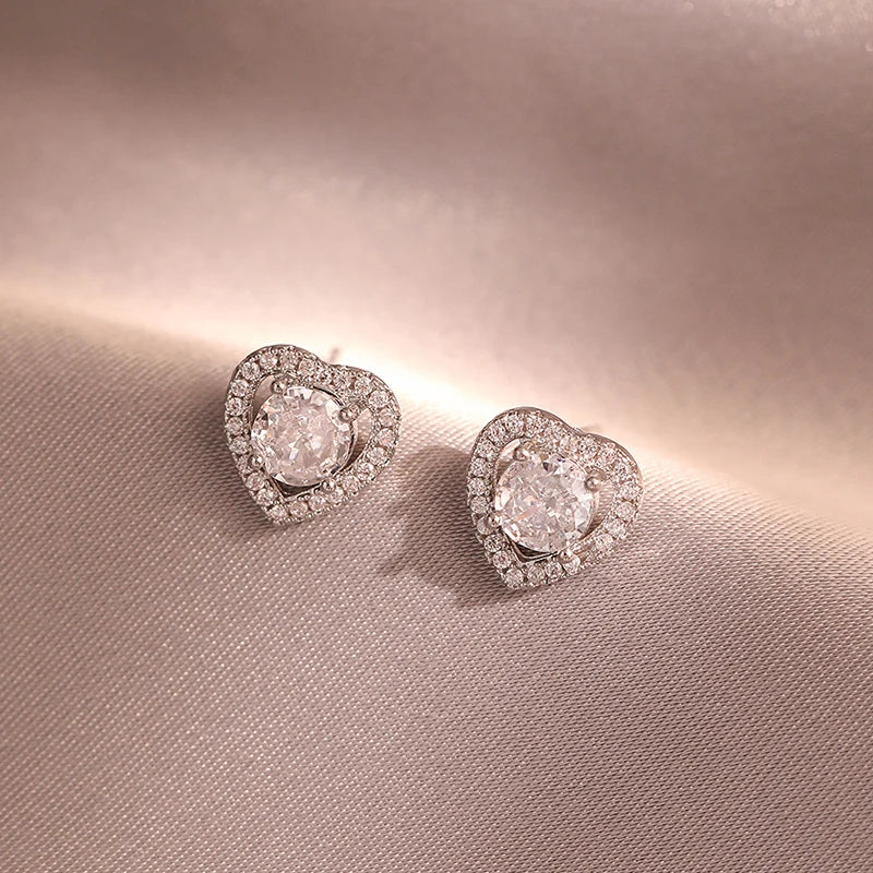 Jewelry Crown Women Classic Shining Zircon Small Stud Earrings Gold Color Ears Stud for Men Crystal Earrings WE132