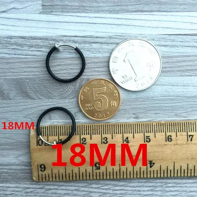 2PCS Unisex Punk Clip on Ear Without Piercing No Hole Fake Body Nose Lip Small Gold Silver Black Plating Earrings for Women Men