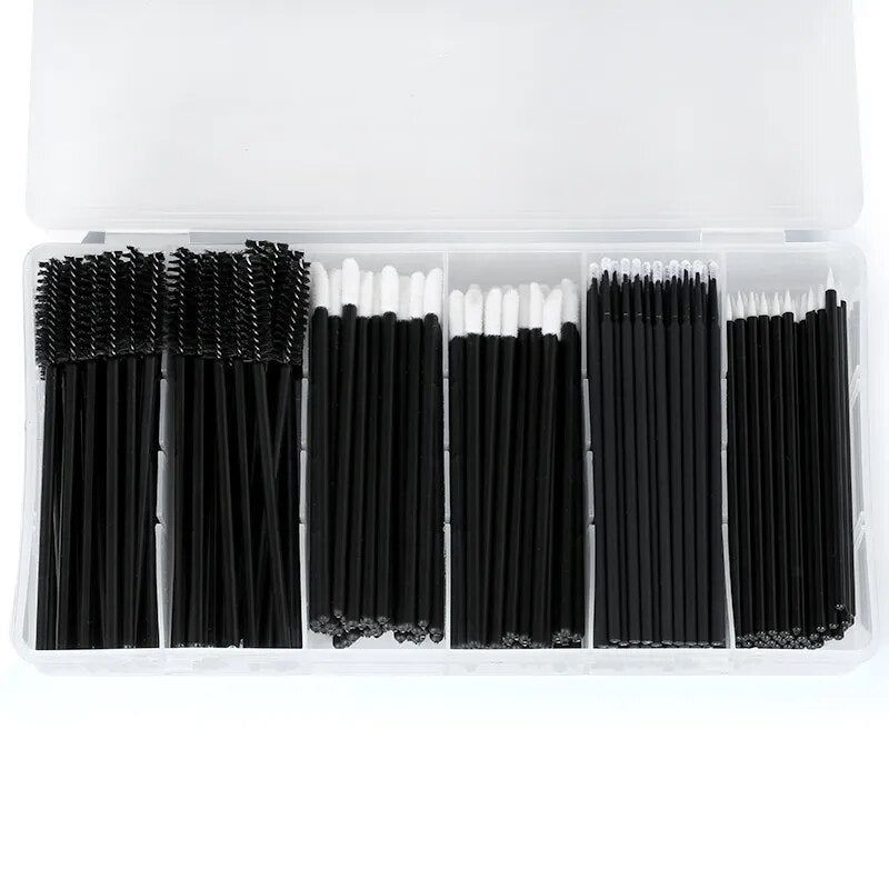 Eyelash Extension Set With Box Lashes Micro Brush Tape Glue Ring Eye Pad Disposable Mascara Applicator Eyelashes Tool