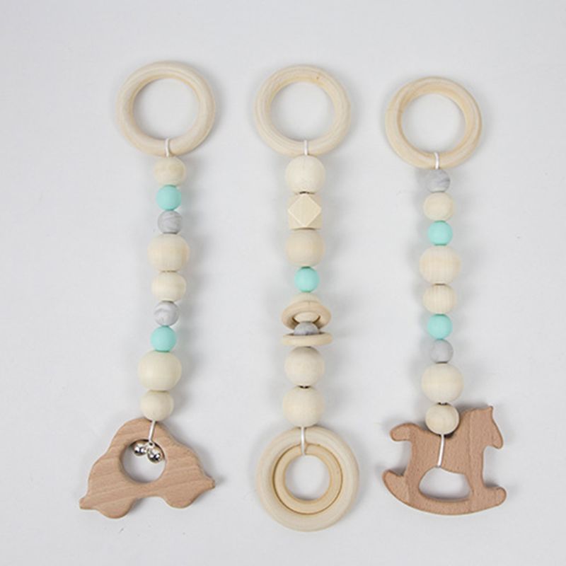 3 Pcs/Set Nordic Baby Gym Frame Game Pendants Sensory Nursery Ring-Pull Toy Wooden Clothes Rack Kids Room Decoration