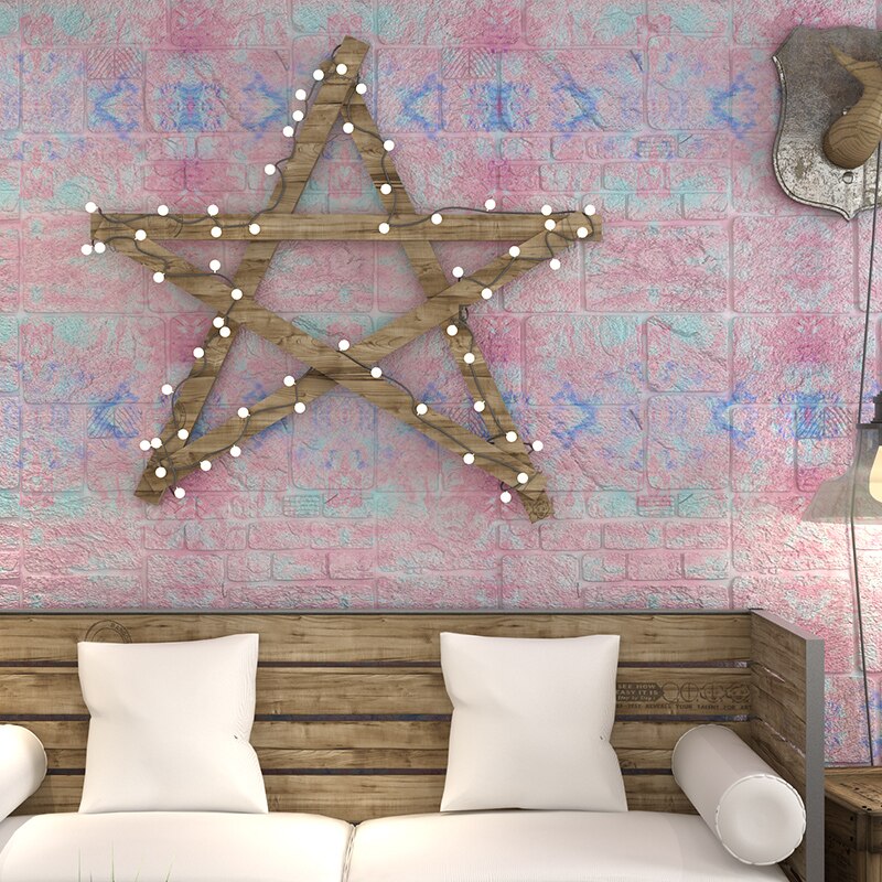 3D Wall Stickers Thick Sandstone Self-Adhesive Wallpaper Brick Pattern Collision Living Room Wall Stickers Bedroom Net Red Room