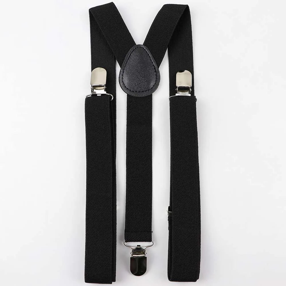 Solid Color Man's Belt Men Women Suspenders Polyester Y-Back Braces Adjustable Elastic