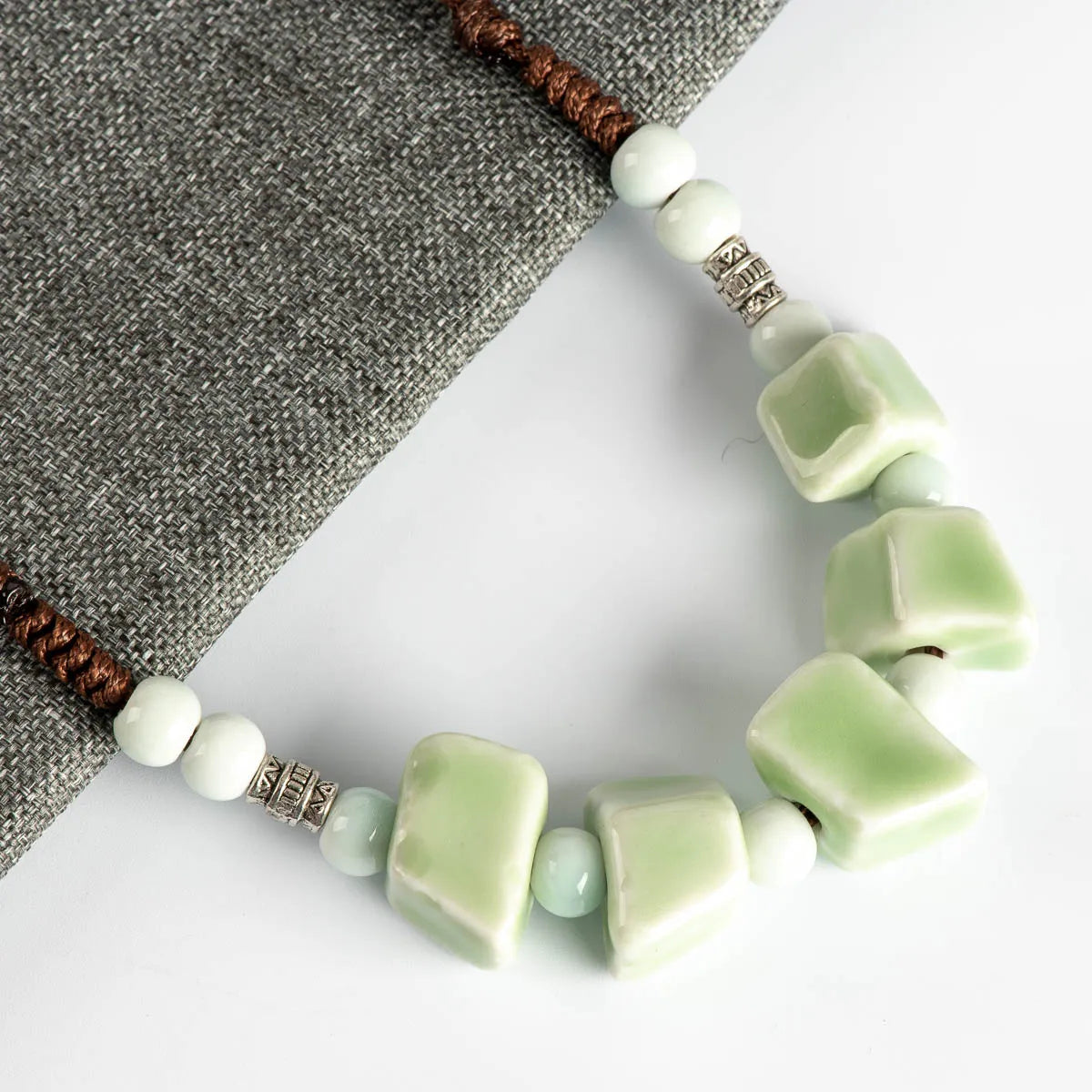 Colorful Irregular Shape Ceramic Beads Neckalce Artware Antique Necklaces & Pendants for Women #FY567