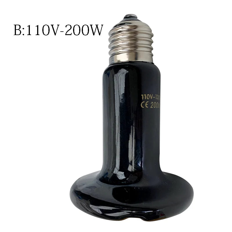 Pet Reptile Heating Lamp 25/50/75/100/150/200w Turtle Ceramic Infrared Lamp Reptile Bulb Temperature Control Equipment 110v/220v