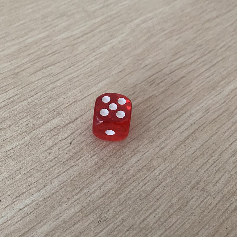 10pcs/Lot Dice Set 10 Colors High Quality Acrylic 6 Sided Transparent Dice for Club/Party/Family Games 14mm