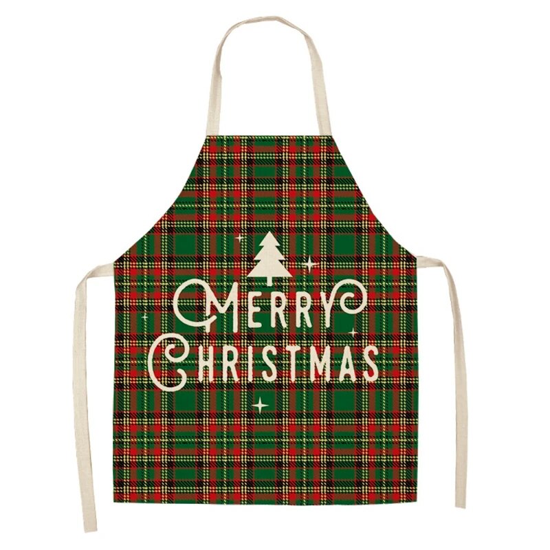 Linen Merry Christmas Apron Christmas Decorations for Home Kitchen Accessories Natal Navidad 2023 New Year Christmas