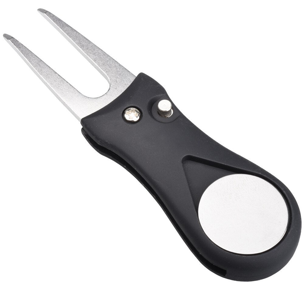 1 Pcs Golf Divot Tool Repair Switchblade Tool Pitch Groove Cleaner Golf Pitchfork Golf Accessories Putting Green Fork Dropship