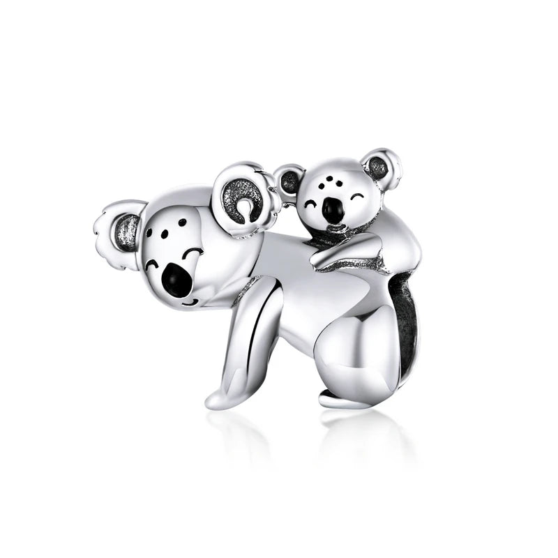 BISAER 925 Sterling Silver Couple Girl Boy Pendant Charm Pineapple Strawberry Dessert Beads for Women Bracelet DIY Fine Jewelry
