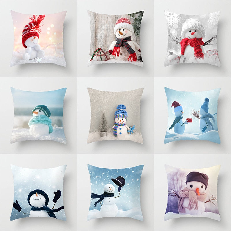 Christmas Cushion Cover Merry Christmas Decoration for Home Christmas Ornament Pillow Case Xmas Navidad New Year