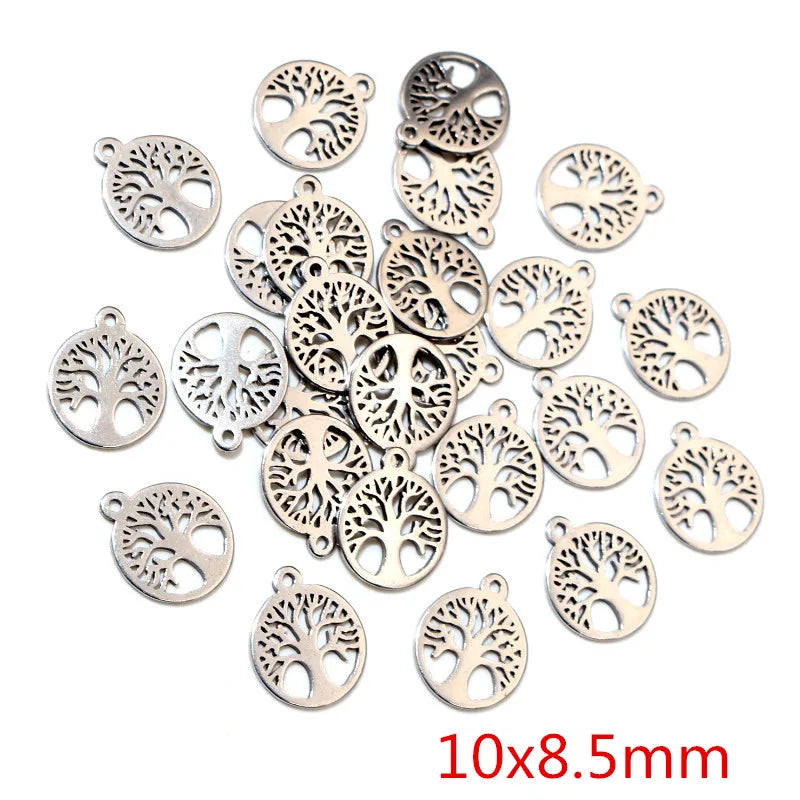 30pc/Lot 316 Stainless Steel Five-Pointed Star Cute Necklace Pendant Charms Small Cat Dolphin Fish Charms for DIY Jewelry Making