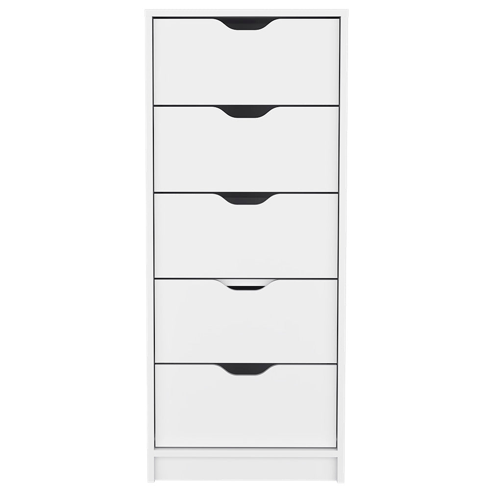 Kamran Dresser, Five Drawer Narrows -White