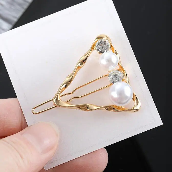 Metal Leaf Hair Clip Barrettes Hairpin Barrette Hair Claws Women Girls Trend Charm Moon Round Triangle