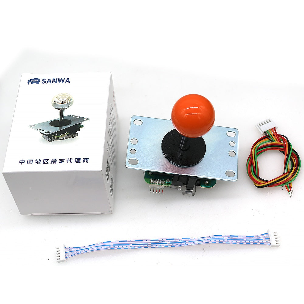 Original Japan Sanwa Joystick JLF TP 8YT Fighting Rocker With Topball 5pin Wire Jamma Arcade Vending Game PC Zero Delay Kit DIY