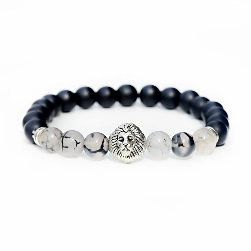 Buddhism Yoga Balance Bracelet Men Bileklik Black Matte Natural Stone Beads Bracelet for Women Braclet Jewelry AB216