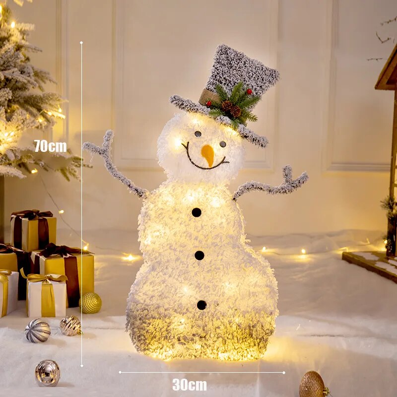 Creative Ornaments Christmas Decoration Glowing Christmas Deer Christmas Tree Ornaments Reindeer Family New Year Decoration