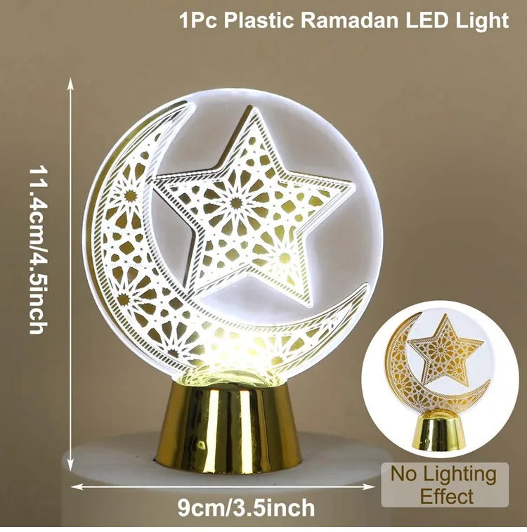 Eid Mubarak Moon Star Light Decor Islam Ramadan Decorations for Home 2024 Islamic Muslim Party Ramadan Kareem Eid Al-Adha