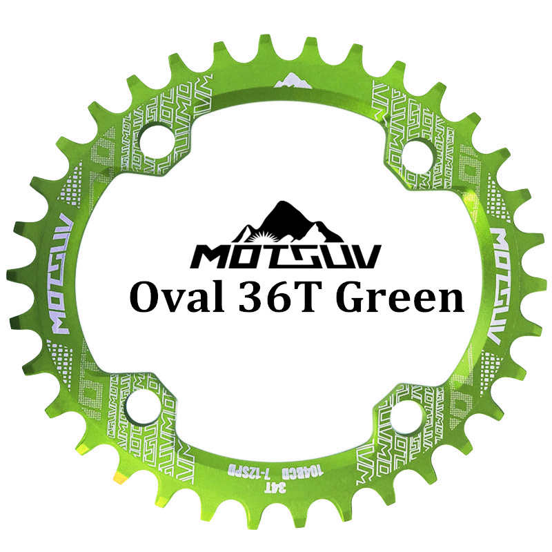 MOTSUV Bicycle Crank 104BCD 32t/34t/36t/38t Oval Chainring Narrow Wide MTB Bike Chainwheel Circle Crankset Plate Bicycle Parts