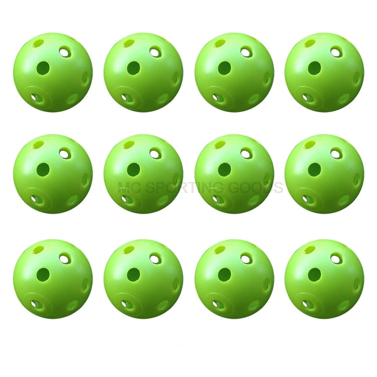 12pcs/Lot Indoor Golf Ball Golf Practice Balls Golf Light Ball Have Hole Golf Training Aids 7 Colors to Choose Drop Shipping New