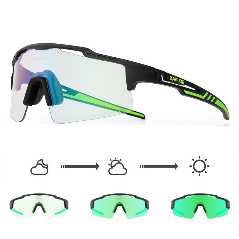 Kapvoe New Photochromic Men Women Sunglasses MTB Road Cycling Glasses Outdoor Sports Glasses UV400 Bicycle Eyewear Bike Goggles