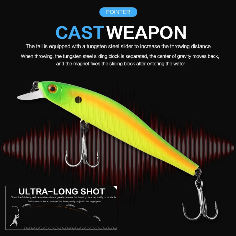 BEARKING 9cm 10g Hot Fishing Gear Shone SP Lures Minnow Crank ,Tungsten Magnet Weight System Wobbler Bait Isca Artificial