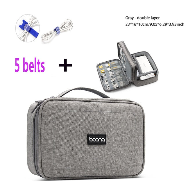TUUTH Travel Digital Cable Storage Bag Mobile Power Organizer Bag Electronics Accessories Bag Case for Earphones