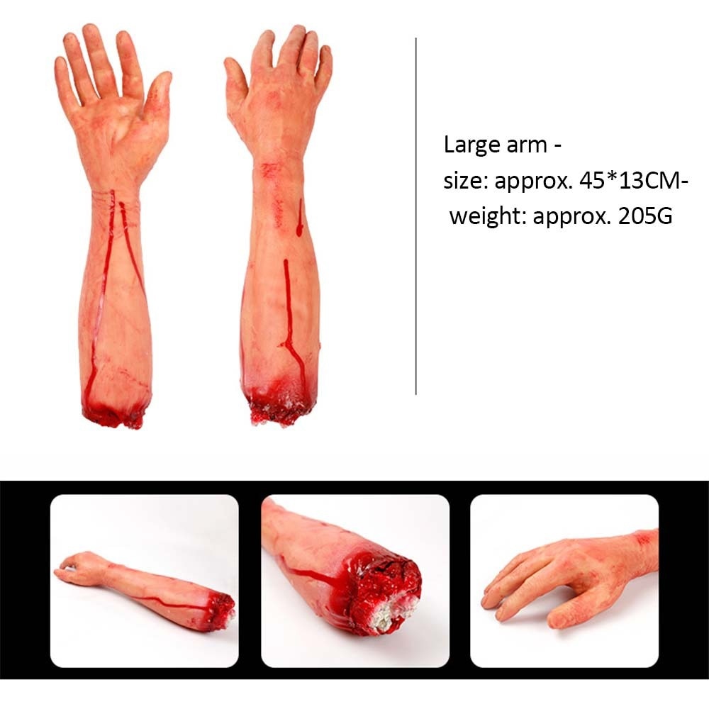 Halloween Horror Props Bloody Hand Haunted House Party Decoration Scary Fake Hand Finger Leg Foot Brain Heart Halloween Supplies