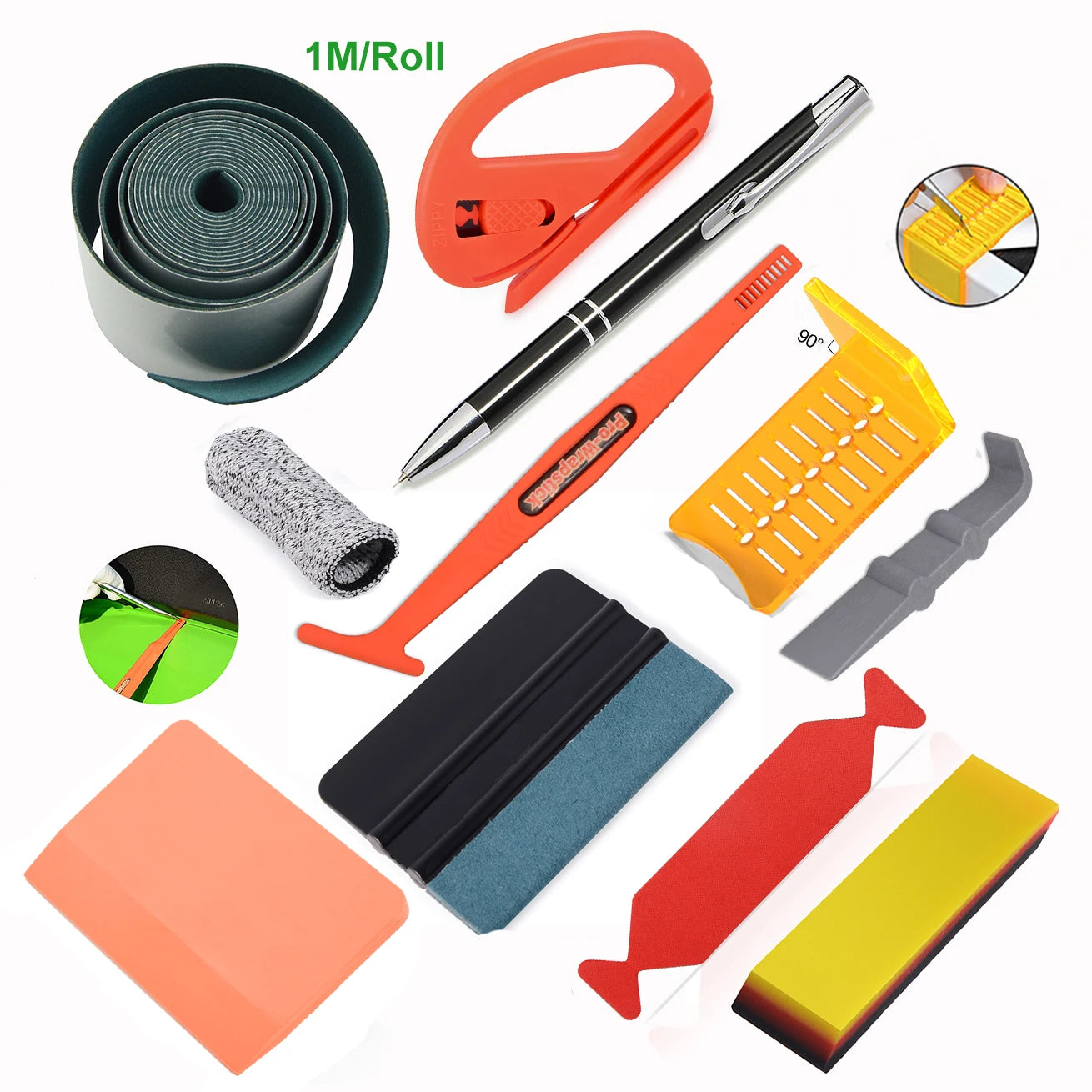 EHDIS Car Tint Tool Kits PPF Vinyl Wrap Squeegee Rubber Water Remover Window Cleaning Scraper Auto Film Stickers Cutter Knife