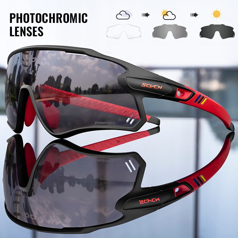SCVCN Photochromic Bicycle Glasses Men’s Women Sports Runing Cycling Sunglasses UV400 Fishing Eyewear Mtb Bike Bicycle Goggles