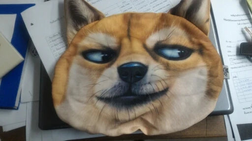 Creative 3D Printed Cat Dog Pets Face Car Headrest Car Neck Support Supplies Neck Safety Cushion Case Without Filling