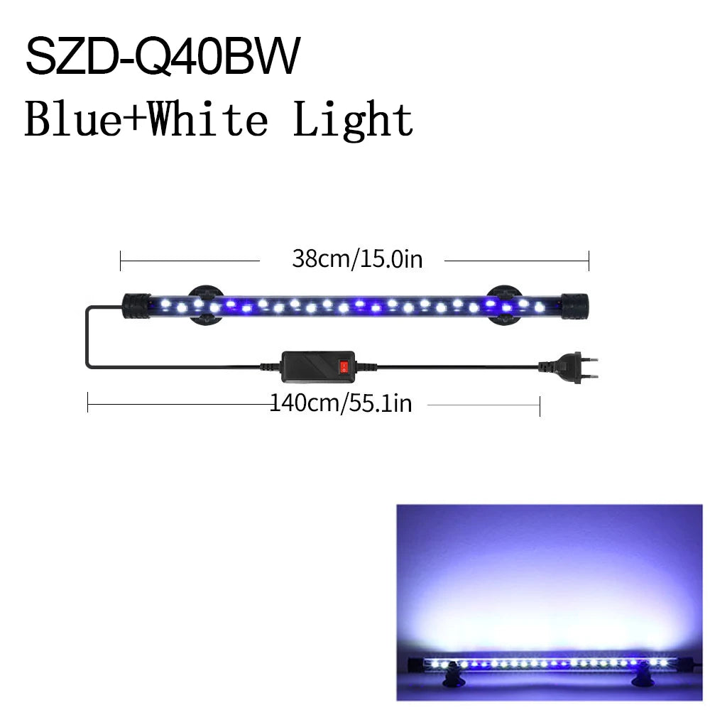 18-54cm Aquarium Light Fish Tank Submersible Light Lamp Waterproof Underwater LED Lights Aquarium Lighting