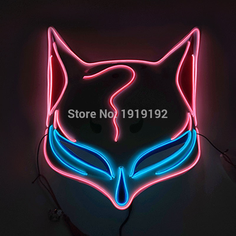 Halloween Carnival Party Costume Decoration Luminous LED Mask Halloween Mask LED Maske Light Up Party Masks for Glow Party