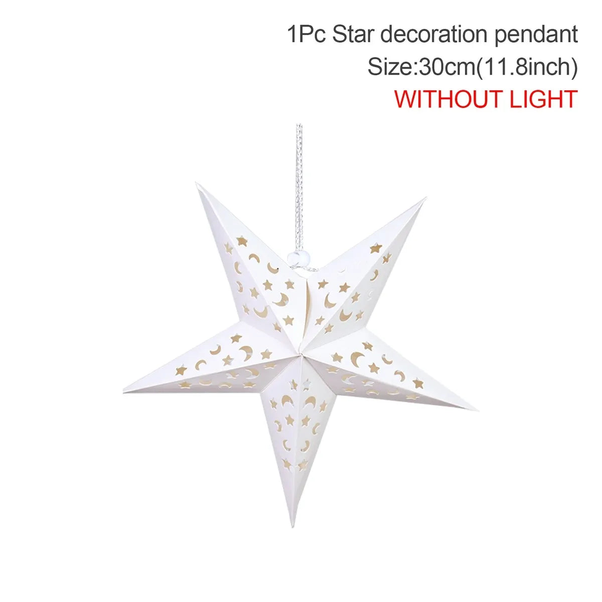 30-75cm Hollow Star Hanging Pendant Eid Mubarak Christmas Ramadan Decoration 2024 Islamic Muslim Party Decor Ramadan Kareem