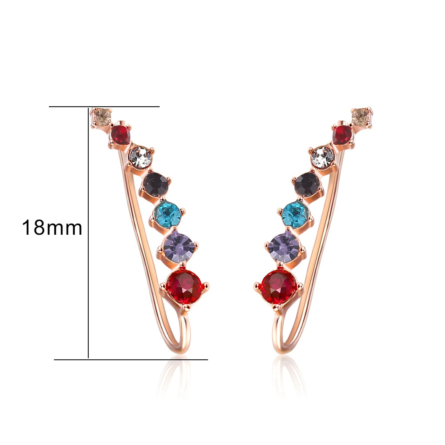 Long Dipper Ear Hook Clip on Earrings for Women Four-Prong Setting Zircon Climbing Ear Cuff Earrings Fashion Jewelry E527