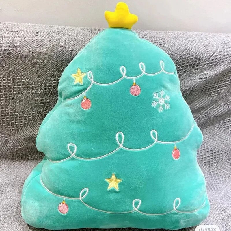 Merry Christmas Decorative Throw Pillows Xmas Tree Reindeer Gnome Soft 3D Shaped Cushion Cute Stuffed Cartoon Doll Plush Toy