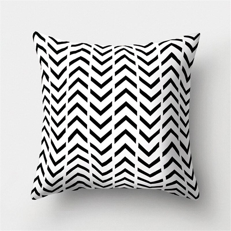 45x45cm Black White Geometric Cushion Cover Car Pillowcase Sofa Cushions Decorative Pillowcover Home Decor Pillow Cases