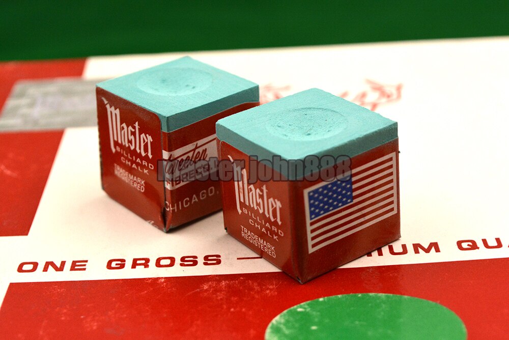 4pcs OF TRIANGLE MASTER Pool Billiards Snooker Chalk Cubes Chalk Green/Blue/Red/Grey
