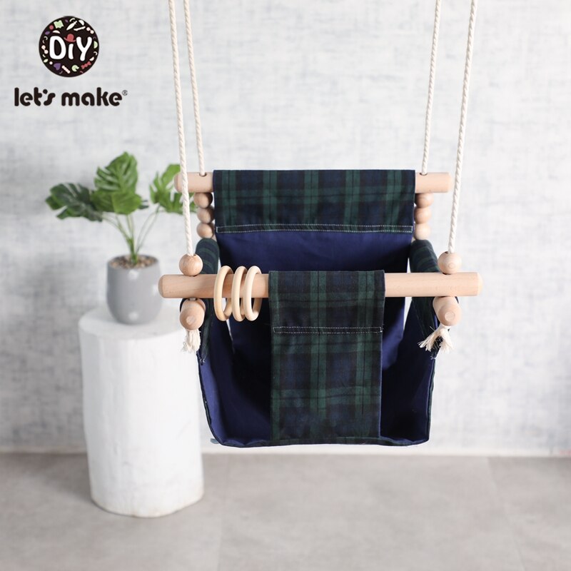 Let'S Make Cotton Baby Swing Chair Hanging Wood Children Kindergarten Toy Outside Indoor Beach Basket Swinging Chair Baby Toy