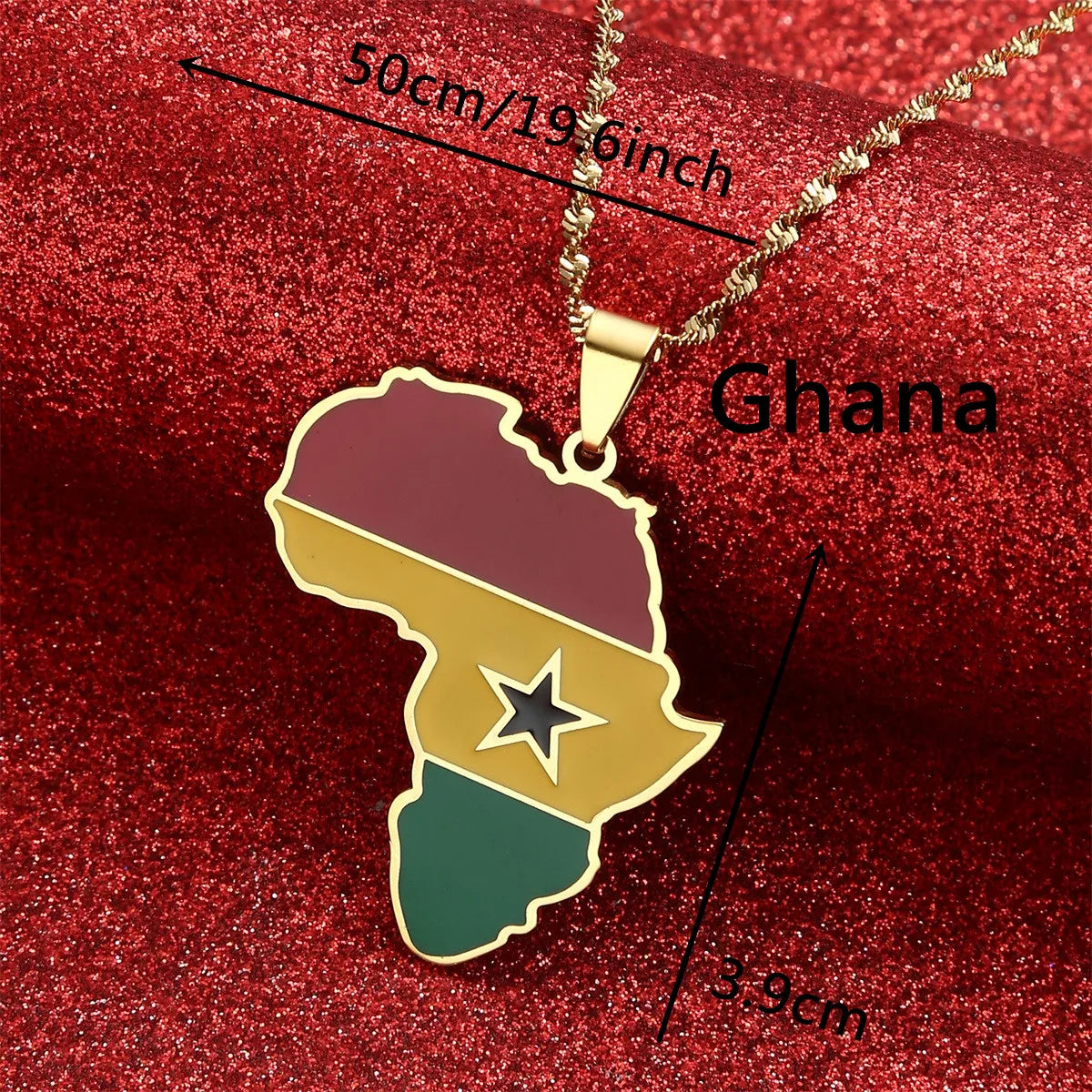Africa Map Pendant Necklaces Heart African of Maps Jewelry Charms Gold Color Heart Map