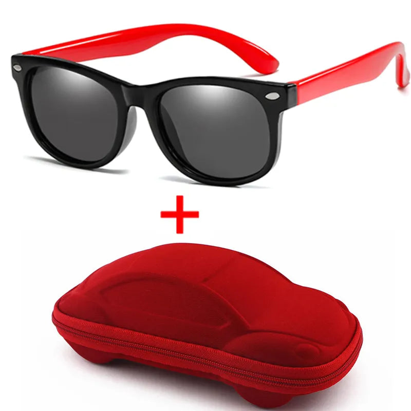 WarBlade Children Polarized Sunglasses Boys Girl Baby Silicone Safety Kids Sun Glasses 100% UV400 Eyewear Child Oculos With Case