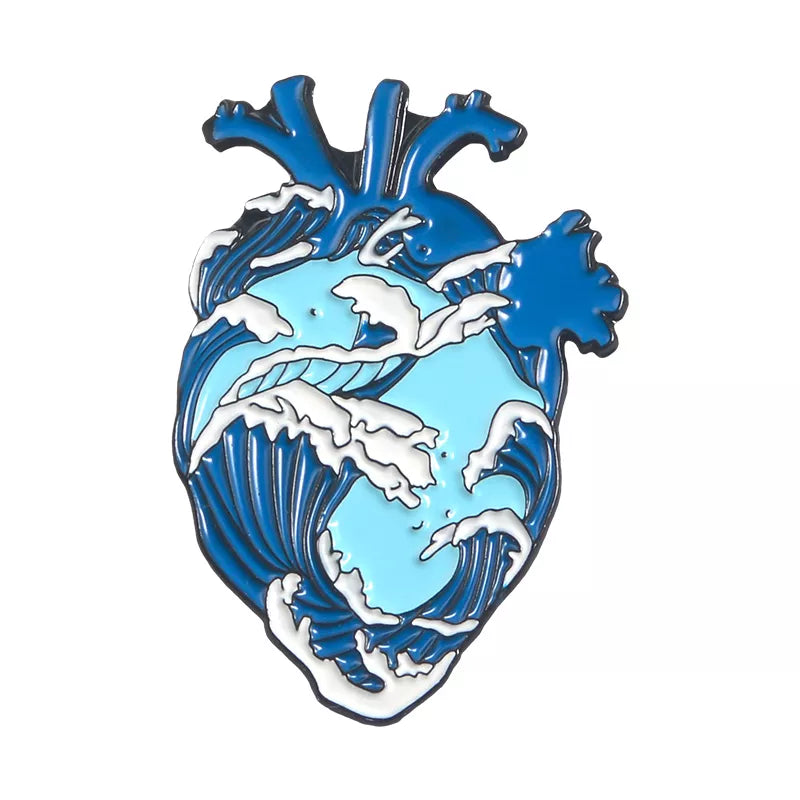 19style Anatomical Heart Enamel Pins Medical Anatomy Brooch Heart Neurology Pins for Doctor and Nurse Lapel Pin Bags Badge